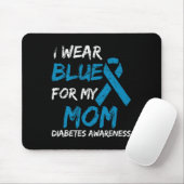I Wear Blue For My Mom Diabetes Awareness Ribbon 1 マウスパッド (マウス)