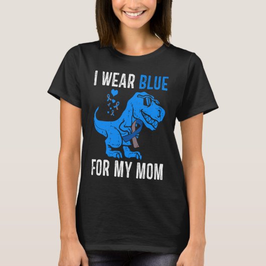 I Wear Blue For My Mom Rex Dino Diabetes Awareness Tシャツ (正面)