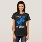 I Wear Blue For My Mom Rex Dino Diabetes Awareness Tシャツ (正面フル)