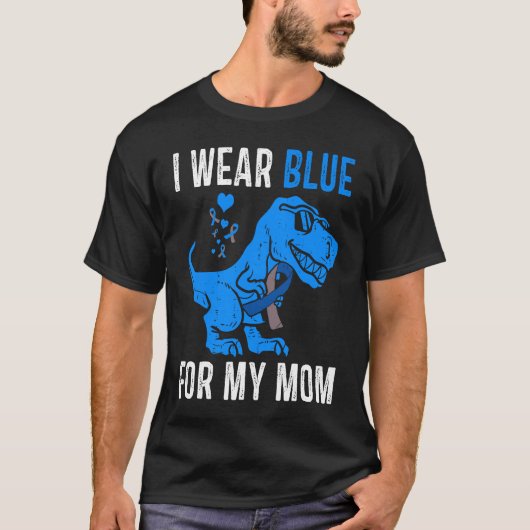 I Wear Blue For My Mom Rex Dino Diabetes Awareness Tシャツ (正面)