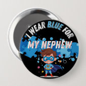 I wear blue for my Nephew Autism Pin Badge  缶バッジ (正面&裏面)