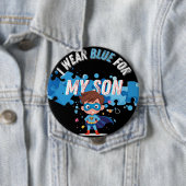 I wear blue for my son Autism Pin Button Badge 缶バッジ (インサイチュ)