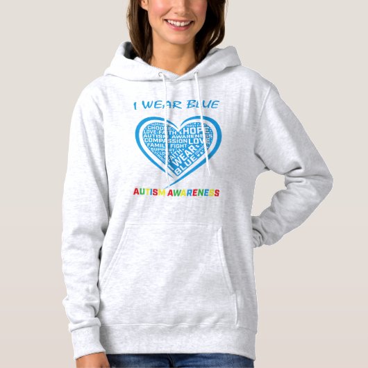I wear blue for myself autism awareness gifts appa パーカ (正面)