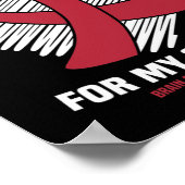 I Wear Burgundy For My Stepdad Brain Aneurysm Awar ポスター (角)