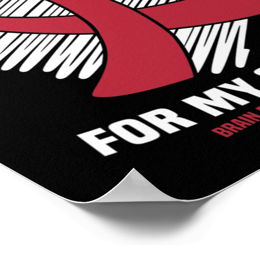 I Wear Burgundy For My Stepdad Brain Aneurysm Awar ポスター (角)