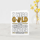 I Wear Gold For Childhood Cancer Awareness 1  カード (黄色い花)