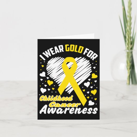 I Wear Gold For Childhood Cancer Awareness Ribbon  カード (正面)