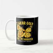 I Wear Gold For My Daughter Gold Ribbon Childhood コーヒーマグカップ (左)