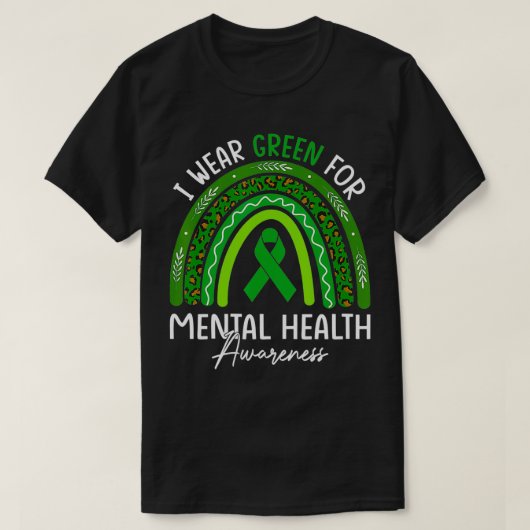I Wear Green For Mental Health Awareness cool japa Tシャツ (デザイン正面)