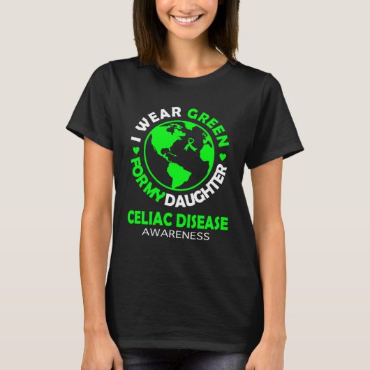 I wear GREEN for my DAUGHTER CELIAC DISEASE Awaren Tシャツ (正面)