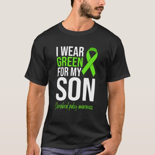 I Wear Green For My Son Cerebral Palsy Awareness M Tシャツ (正面)
