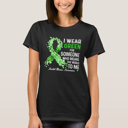 I Wear Green For Someone Special Mental Illness Aw Tシャツ (正面)