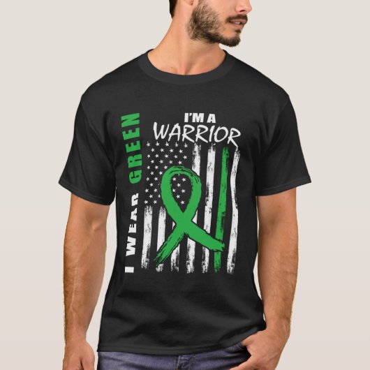 I Wear Green Kidney Disease Warrior Awareness USA  Tシャツ (正面)
