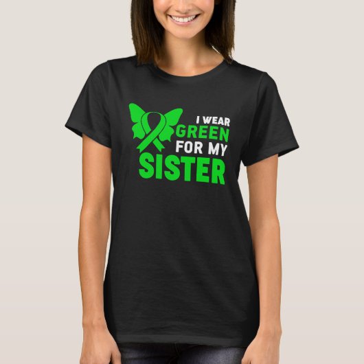 I Wear Green Ribbon Sister Dwarfism Awareness Litt Tシャツ (正面)