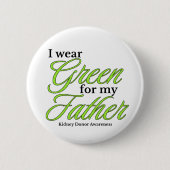 I wear green to Support my father 缶バッジ (正面)
