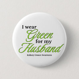 I wear Green to Support my husband 缶バッジ