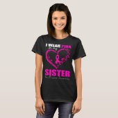I Wear Nk For My Sister Breast Cancer Heart Ribbon Tシャツ (正面フル)
