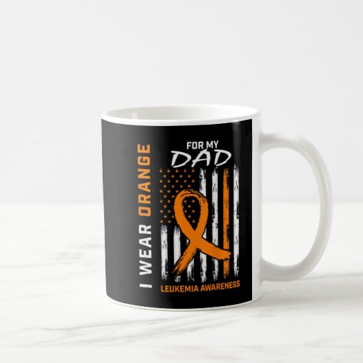 I Wear Orange For My Dad Leukemia Awareness Americ コーヒーマグカップ (右)