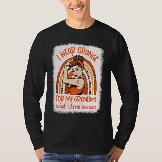 I Wear Orange For My Grandma Multiple Sclerosis Aw Tシャツ (正面)