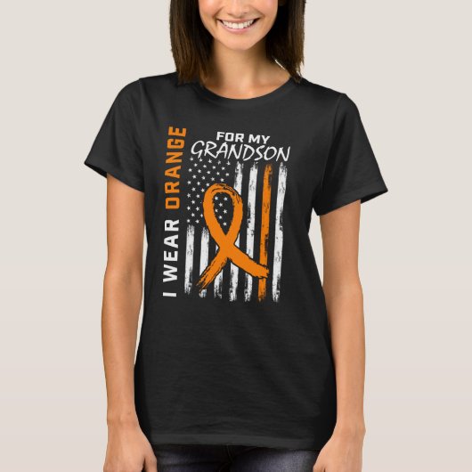 I Wear Orange For My Grandson Leukemia Awareness F Tシャツ (正面)
