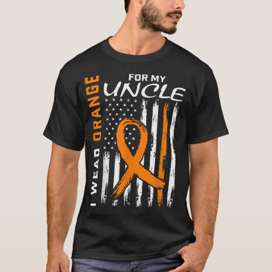 I Wear Orange For My Uncle Leukemia Cancer  Tシャツ (正面)