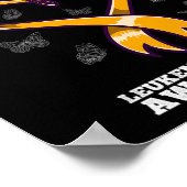 I Wear Orange Uncle Leukemia Cancer Awareness Bloo ポスター (角)