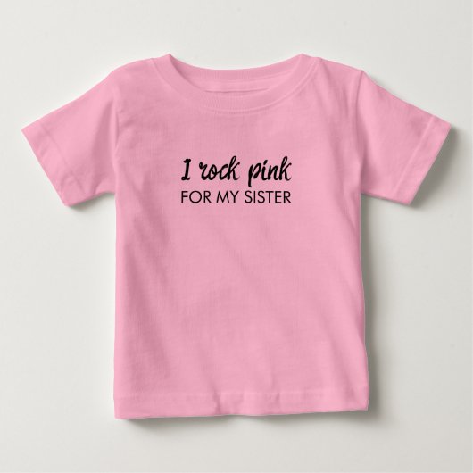 I Wear Pink | Custom Name Cancer Support Quote ベビーTシャツ (正面)