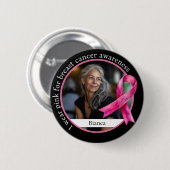 I Wear Pink for Breast Cancer Awareness 缶バッジ (正面&裏面)