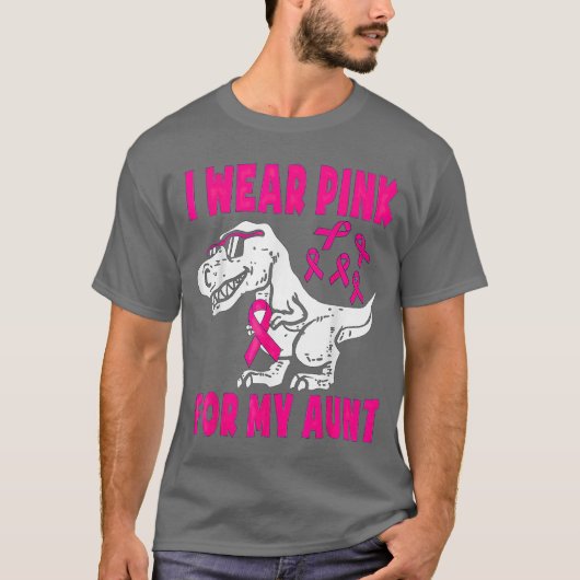 I Wear Pink For My Aunt Breast Cancer Awareness fr Tシャツ (正面)