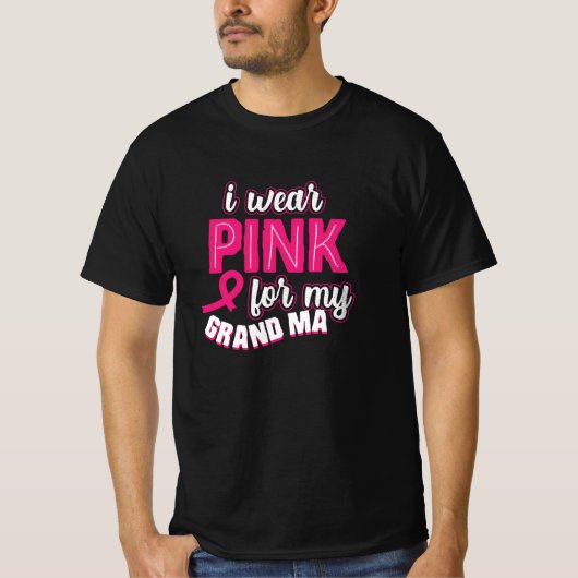 I Wear Pink For My Grandma Tシャツ (正面)