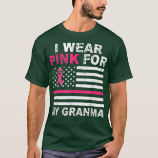 I Wear Pink For My Granma Pink Ribbon Breast Cance Tシャツ