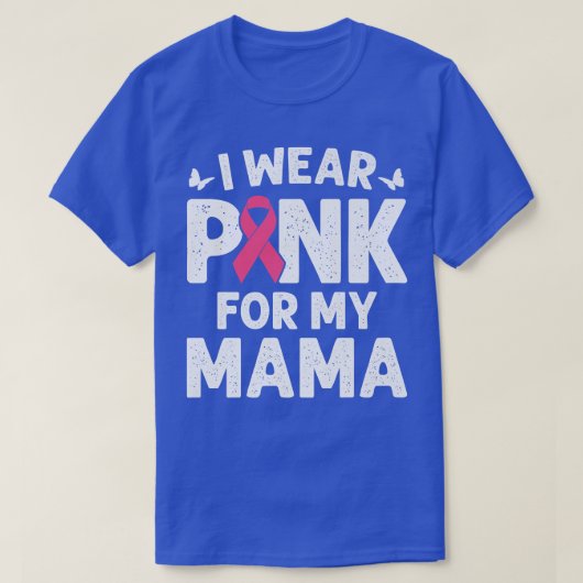 I Wear Pink For My Mama Butterfly Breast Cancer Aw Tシャツ (デザイン正面)