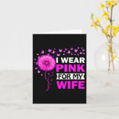 I Wear Pink For My Wife Breast Cancer Awareness  カード (黄色い花)