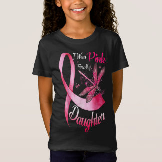 I wear pink  my daughter dragonfly breast cancer tシャツ