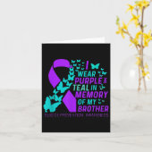 I Wear Purple And Teal For My Brother Suicide Prev カード (黄色い花)