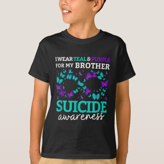 I Wear Purple And Teal For My Brother Suicide Prev Tシャツ (正面)