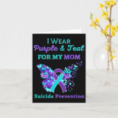 I Wear Purple And Teal For My Mom Suicide Preventi カード (黄色い花)