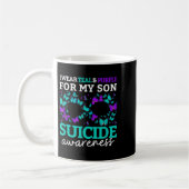 I Wear Purple And Teal For My Son Suicide Preventi コーヒーマグカップ (左)