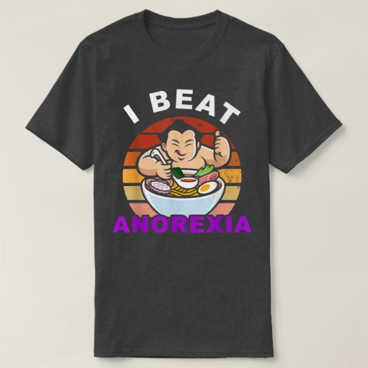 I Wear Purple For Anorexia Awareness I Beat It Sum Tシャツ (デザイン正面)