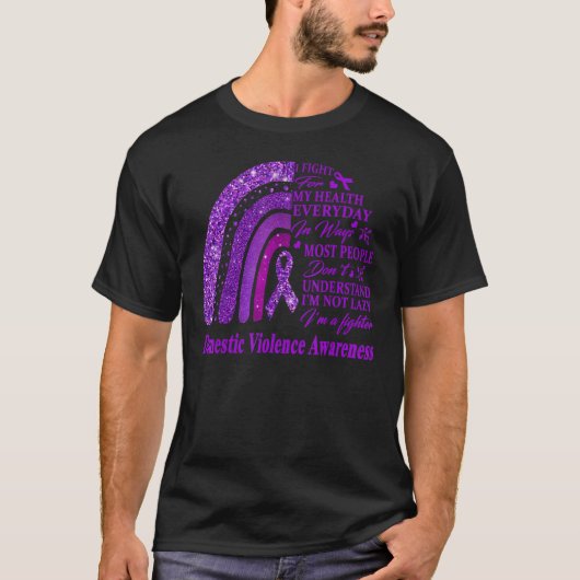 I Wear Purple For Domestic Violence Awareness Warr Tシャツ (正面)