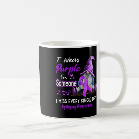 I Wear Purple For Epilepsy Awareness  コーヒーマグカップ (右)