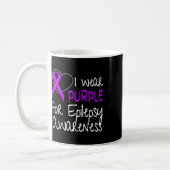 I Wear Purple For Epilepsy Awareness Ribbon コーヒーマグカップ (左)