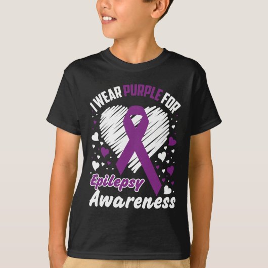 I Wear Purple For Epilepsy Awareness  Tシャツ (正面)