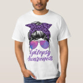 I Wear Purple For Epilepsy Awareness Tシャツ (正面)