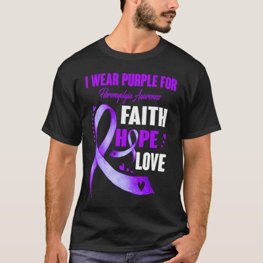 I Wear Purple For Fibromyalgia Awareness Tシャツ (正面)