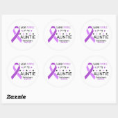 I Wear Purple For My Auntie Alzheimer Awareness ラウンドシール (シート)