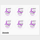 I Wear Purple For My Auntie Pancreatic Cancer ラウンドシール (シート)