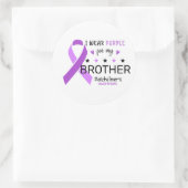 I Wear Purple For My Brother Alzheimer Awareness ラウンドシール (バッグ)