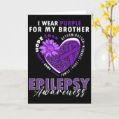 I Wear Purple For My Brother Epilepsy Awareness Su カード (黄色い花)