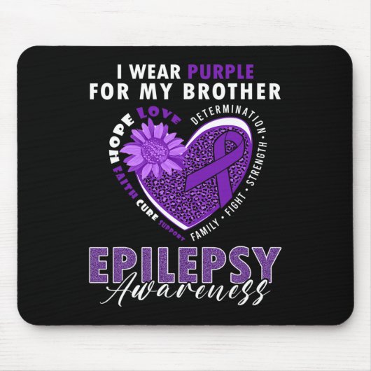 I Wear Purple For My Brother Epilepsy Awareness Su マウスパッド (正面)